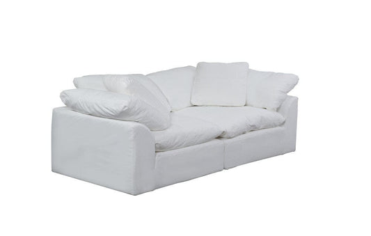 Sunset Trading - Contemporary Puff Collection 2PC Modular Sectional Sofa White - SU-1458-81-2C veiw 2