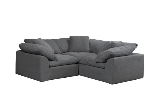 Sunset Trading - Contemporary Puff Collection 3PC L-Shape Sectional Sofa Gray - SU-1458-94-3C veiw 2
