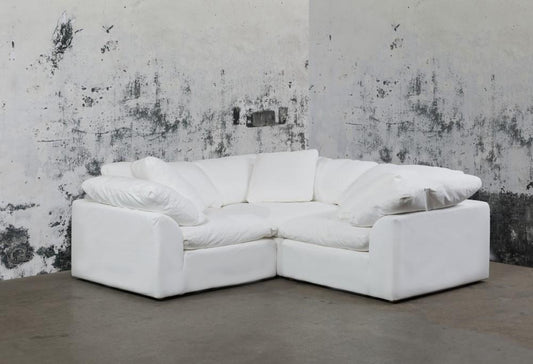 Sunset Trading - Contemporary Puff Collection 3PC L-Shape Sectional Sofa White - SU-1458-81-3C veiw 1