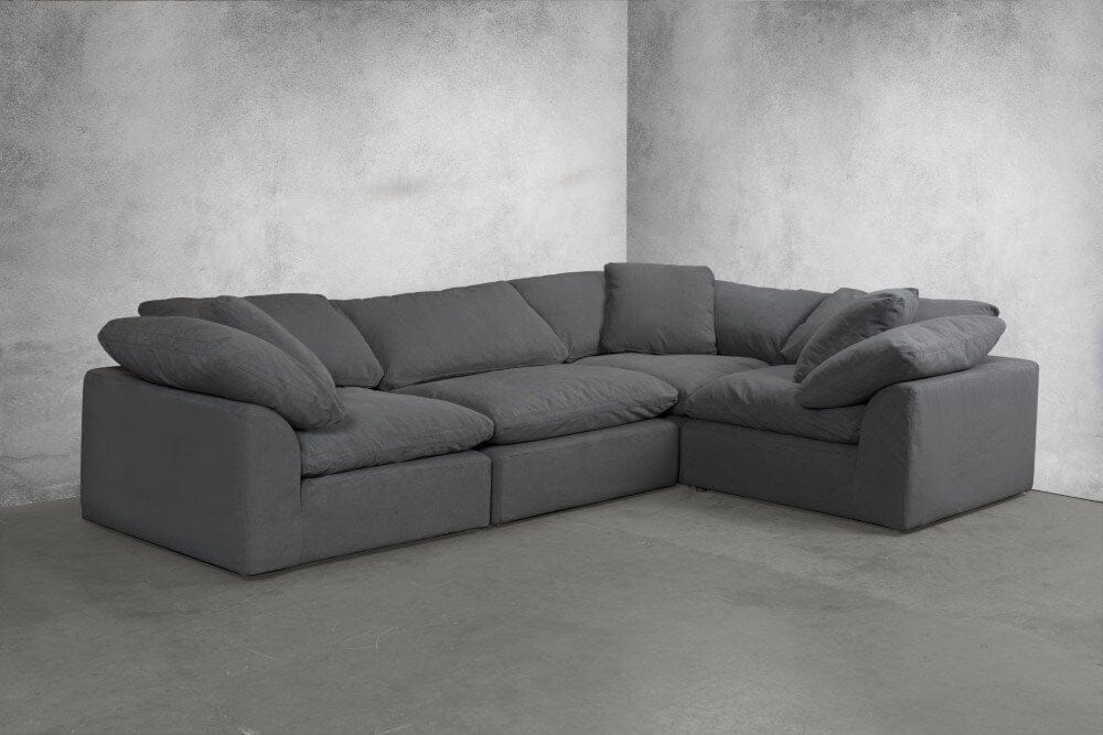 Sunset Trading - Contemporary Puff Collection 4PC L-Shaped Sectional Sofa Gray - SU-1458-94-3C-1A veiw 1