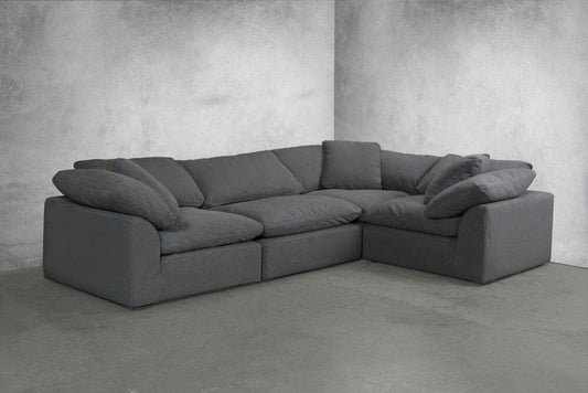 Sunset Trading - Contemporary Puff Collection 4PC L-Shaped Sectional Sofa Gray - SU-1458-94-3C-1A veiw 1