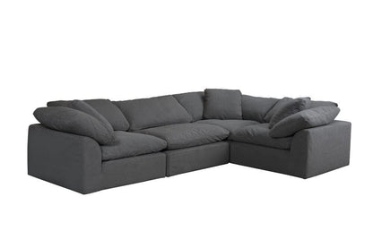 Sunset Trading - Contemporary Puff Collection 4PC L-Shaped Sectional Sofa Gray - SU-1458-94-3C-1A veiw 2