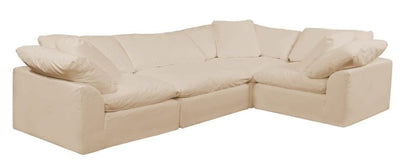 Sunset Trading - Contemporary Puff Collection 4PC L-Shaped Sectional Sofa Tan/Beige - SU-1458-84-3C-1A veiw 1