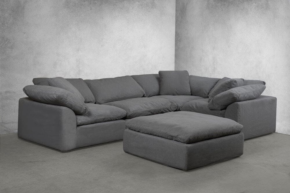 Sunset Trading - Contemporary Puff Collection 5PC Modular L-Shaped Sectional Sofa Gray - SU-1458-94-3C-1A-1O veiw 1
