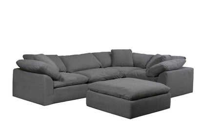 Sunset Trading - Contemporary Puff Collection 5PC Modular L-Shaped Sectional Sofa Gray - SU-1458-94-3C-1A-1O veiw 2
