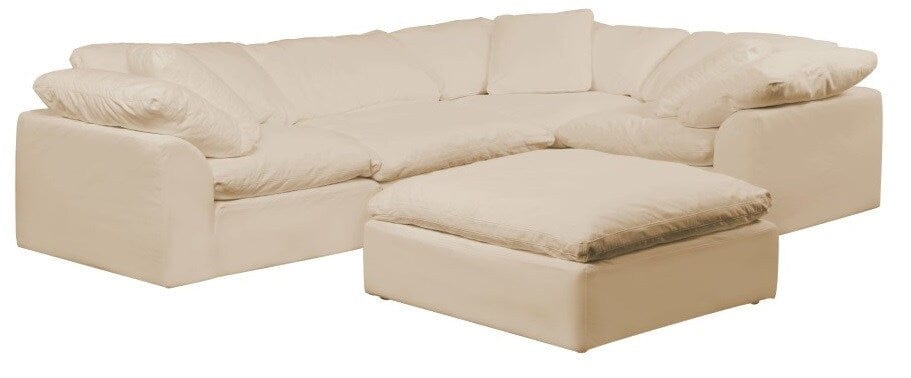 Sunset Trading - Contemporary Puff Collection 5PC Modular L-Shaped Sectional Sofa Tan/Beige - SU-1458-84-3C-1A-1O veiw 1