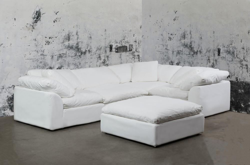 Sunset Trading - Contemporary Puff Collection 5PC Modular L-Shaped Sectional Sofa White - SU-1458-81-3C-1A-1O veiw 1