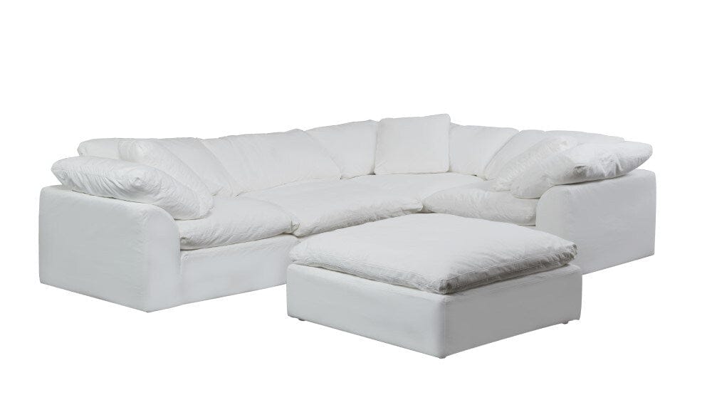 Sunset Trading - Contemporary Puff Collection 5PC Modular L-Shaped Sectional Sofa White - SU-1458-81-3C-1A-1O veiw 2