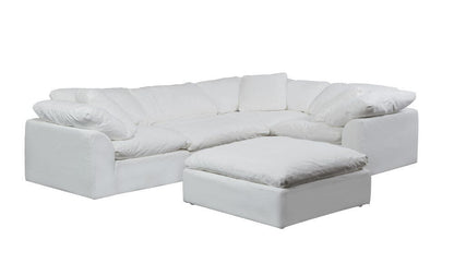Sunset Trading - Contemporary Puff Collection 5PC Modular L-Shaped Sectional Sofa White - SU-1458-81-3C-1A-1O veiw 2