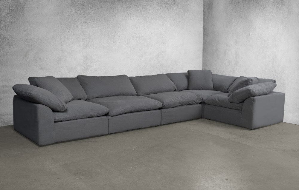 Sunset Trading - Contemporary Puff Collection 5PC Modular L-Shaped Sectional Sofa Gray - SU-1458-94-3C-2A veiw 1
