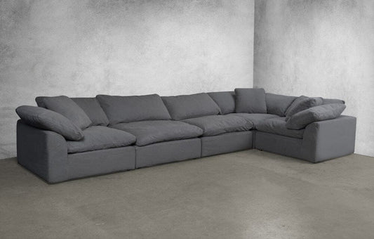 Sunset Trading - Contemporary Puff Collection 5PC Modular L-Shaped Sectional Sofa Gray - SU-1458-94-3C-2A veiw 1