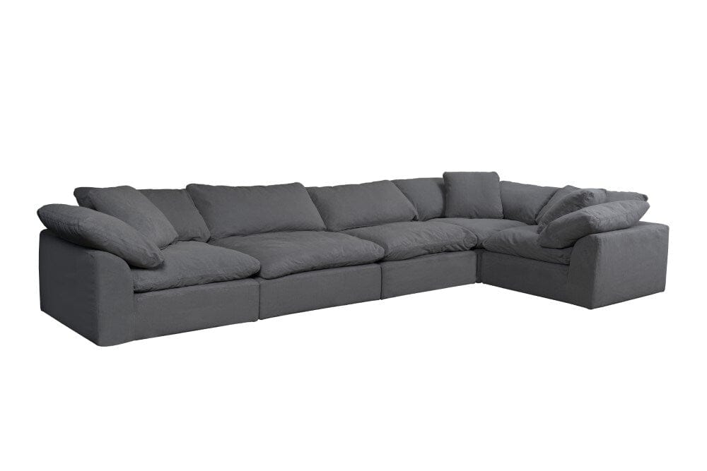 Sunset Trading - Contemporary Puff Collection 5PC Modular L-Shaped Sectional Sofa Gray - SU-1458-94-3C-2A veiw 2