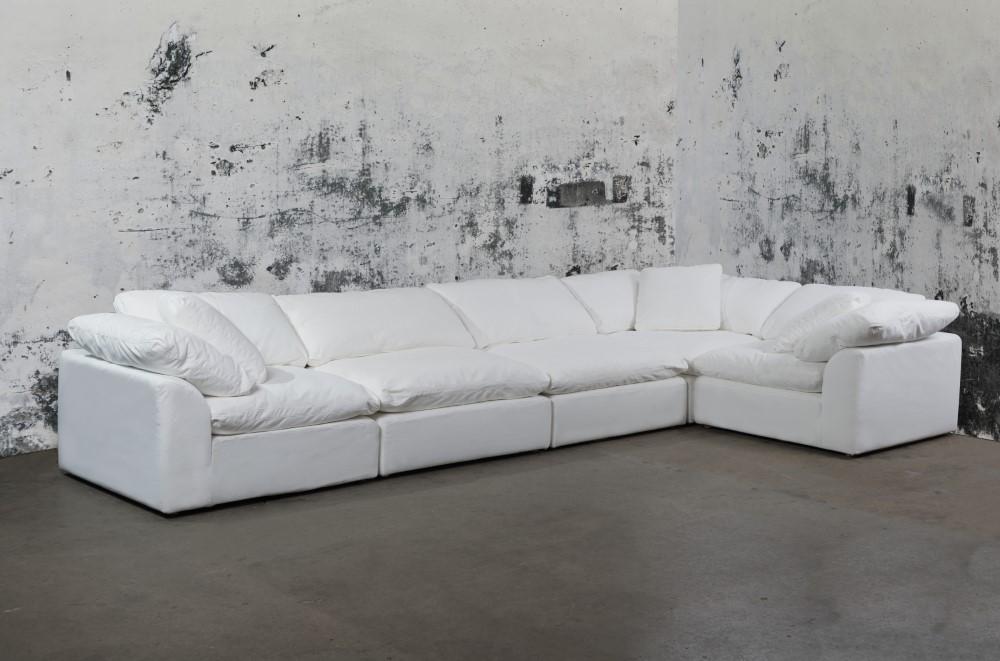 Sunset Trading - Contemporary Puff Collection 5PC Modular L-Shaped Sectional Sofa White - SU-1458-81-3C-2A veiw 1