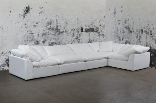 Sunset Trading - Contemporary Puff Collection 5PC Modular L-Shaped Sectional Sofa White - SU-1458-81-3C-2A veiw 1