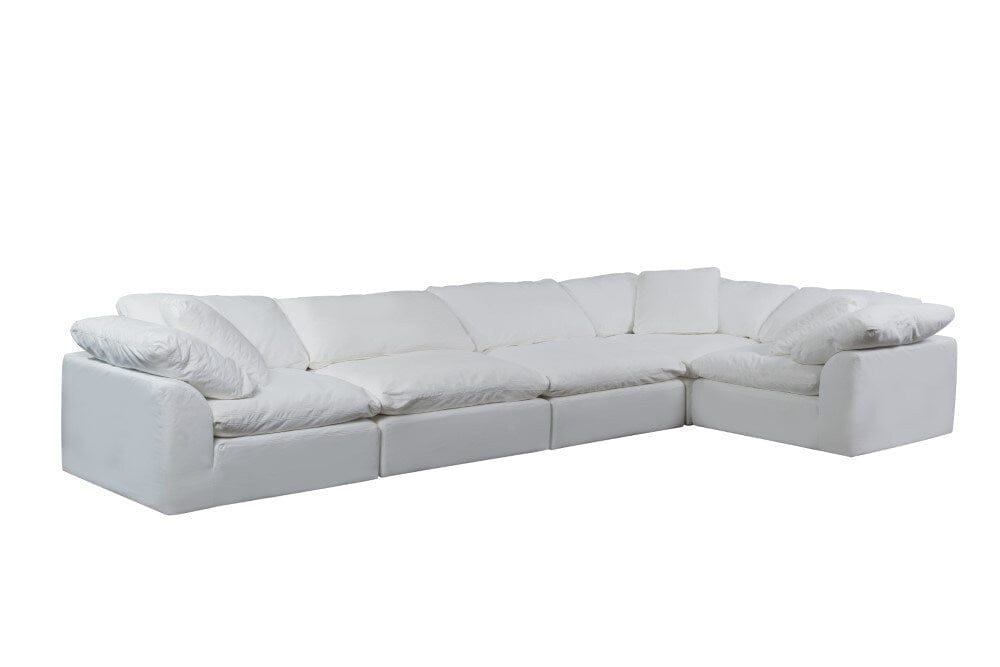 Sunset Trading - Contemporary Puff Collection 5PC Modular L-Shaped Sectional Sofa White - SU-1458-81-3C-2A veiw 2