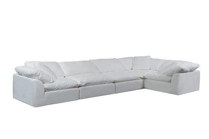 Sunset Trading - Contemporary Puff Collection 5PC Modular L-Shaped Sectional Sofa White - SU-1458-81-3C-2A veiw 2