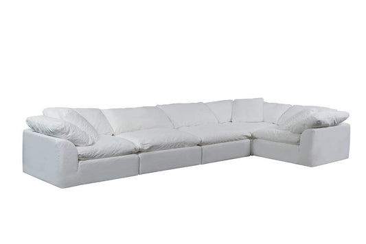 Sunset Trading - Contemporary Puff Collection 5PC Modular L-Shaped Sectional Sofa White - SU-1458-81-3C-2A veiw 2