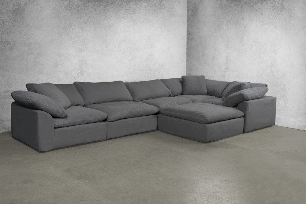 Sunset Trading - Contemporary Puff Collection 6PC Modular L-Shape Sectional Sofa Gray - SU-1458-94-3C-2A-1O veiw 1