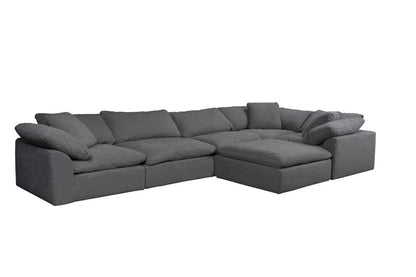 Sunset Trading - Contemporary Puff Collection 6PC Modular L-Shape Sectional Sofa Gray - SU-1458-94-3C-2A-1O veiw 2