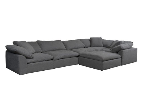 Sunset Trading - Contemporary Puff Collection 6PC Modular L-Shape Sectional Sofa Gray - SU-1458-94-3C-2A-1O veiw 2