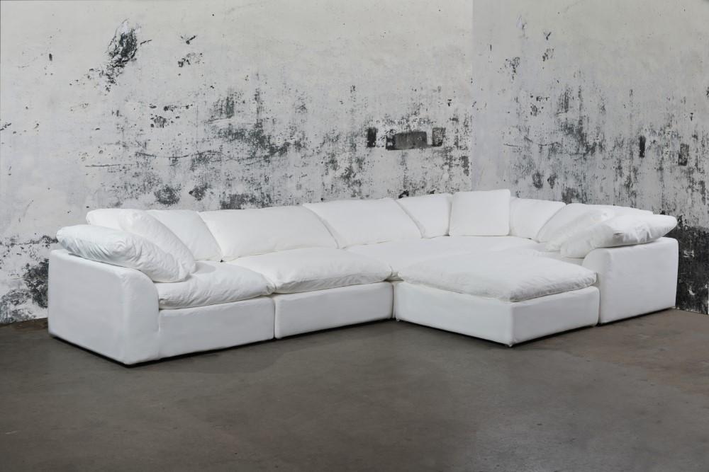Sunset Trading - Contemporary Puff Collection 6PC Modular L-Shape Sectional Sofa White - SU-1458-81-3C-2A-1O veiw 1