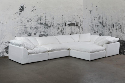 Sunset Trading - Contemporary Puff Collection 6PC Modular L-Shape Sectional Sofa White - SU-1458-81-3C-2A-1O veiw 1