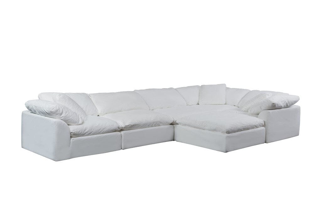 Sunset Trading - Contemporary Puff Collection 6PC Modular L-Shape Sectional Sofa White - SU-1458-81-3C-2A-1O veiw 2