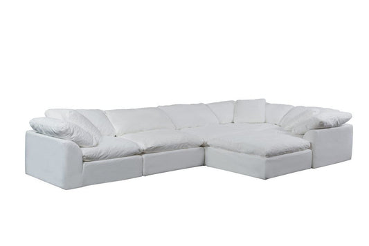 Sunset Trading - Contemporary Puff Collection 6PC Modular L-Shape Sectional Sofa White - SU-1458-81-3C-2A-1O veiw 2