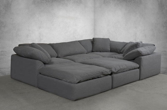 Sunset Trading - Contemporary Puff Collection 6PC Modular U-Shaped Pit Sectional Sofa Gray - SU-1458-94-3C-1A-2O veiw 1