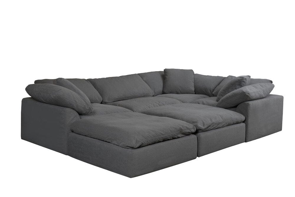 Sunset Trading - Contemporary Puff Collection 6PC Modular U-Shaped Pit Sectional Sofa Gray - SU-1458-94-3C-1A-2O veiw 2