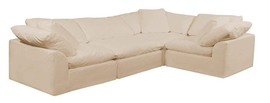 Sunset Trading - Contemporary Puff Collection 6PC Modular U-Shaped Pit Sectional Sofa Tan/Beige - SU-1458-84-3C-1A-2O veiw 1