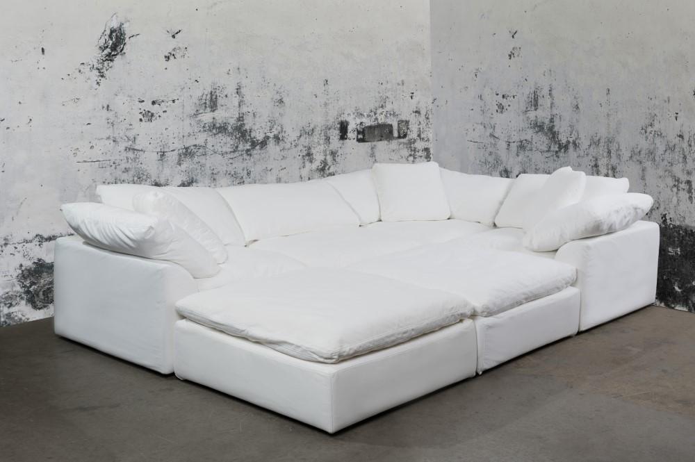 Sunset Trading - Contemporary Puff Collection 6PC Modular U-Shaped Pit Sectional Sofa White - SU-1458-81-3C-1A-2O veiw 1