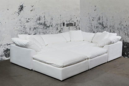 Sunset Trading - Contemporary Puff Collection 6PC Modular U-Shaped Pit Sectional Sofa White - SU-1458-81-3C-1A-2O veiw 1