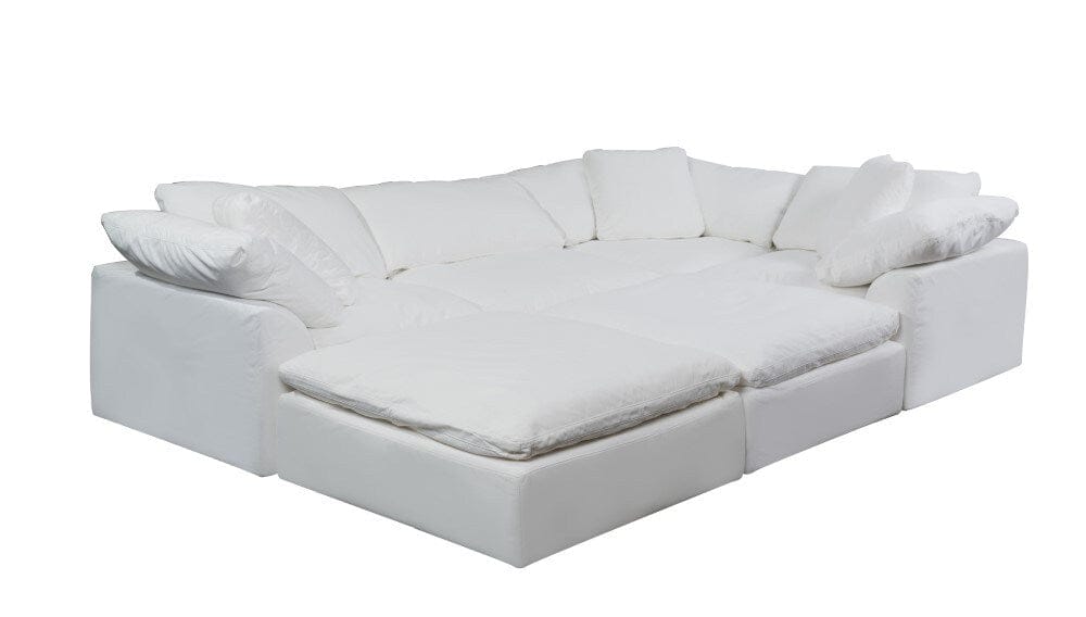 Sunset Trading - Contemporary Puff Collection 6PC Modular U-Shaped Pit Sectional Sofa White - SU-1458-81-3C-1A-2O veiw 2