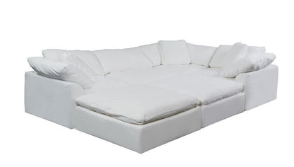 Sunset Trading - Contemporary Puff Collection 6PC Modular U-Shaped Pit Sectional Sofa White - SU-1458-81-3C-1A-2O veiw 2