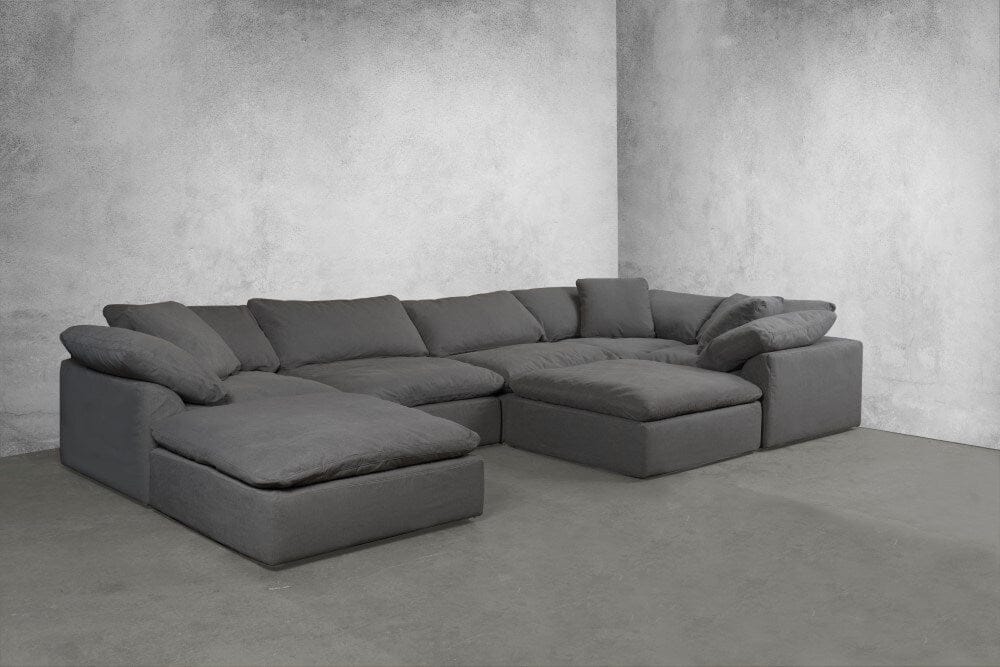 Sunset Trading - Contemporary Puff Collection 7PC Modular U-Shaped Pit Sectional Sofa Gray - SU-1458-94-3C-2A-2O veiw 1