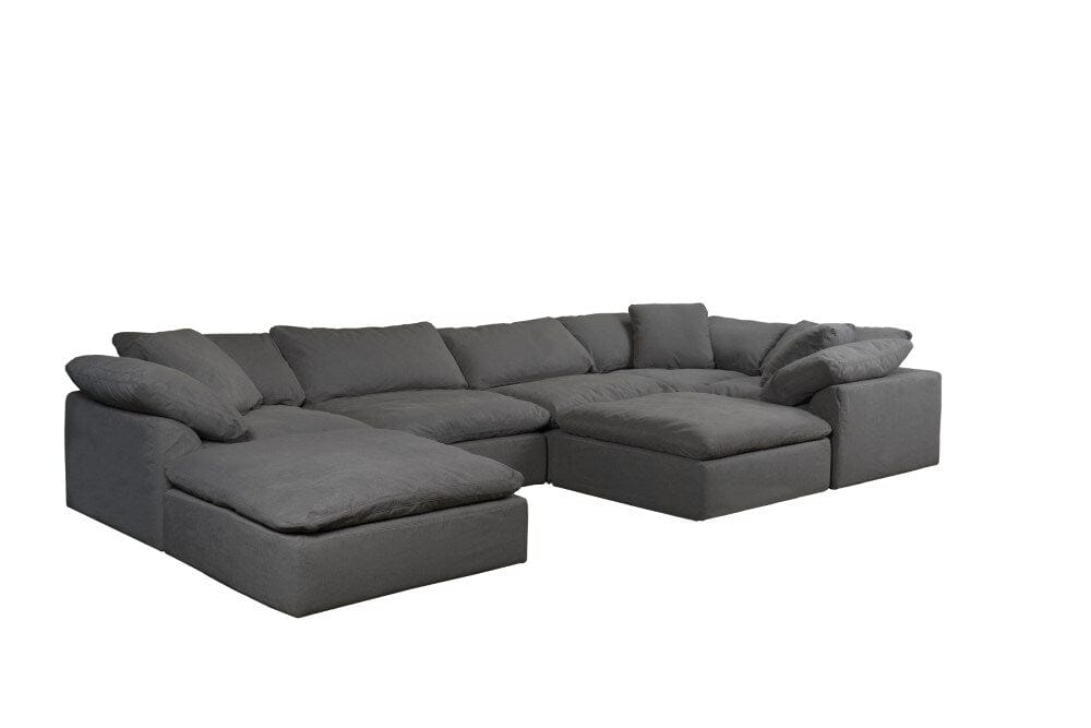Sunset Trading - Contemporary Puff Collection 7PC Modular U-Shaped Pit Sectional Sofa Gray - SU-1458-94-3C-2A-2O veiw 2