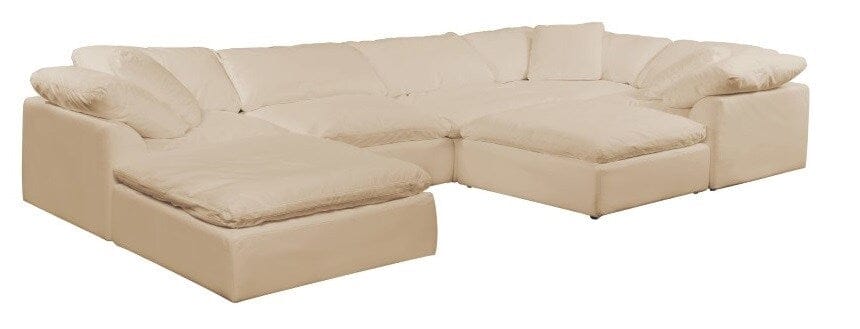 Sunset Trading - Contemporary Puff Collection 7PC Modular U-Shaped Pit Sectional Sofa Tan/Beige - SU-1458-84-3C-2A-2O veiw 1