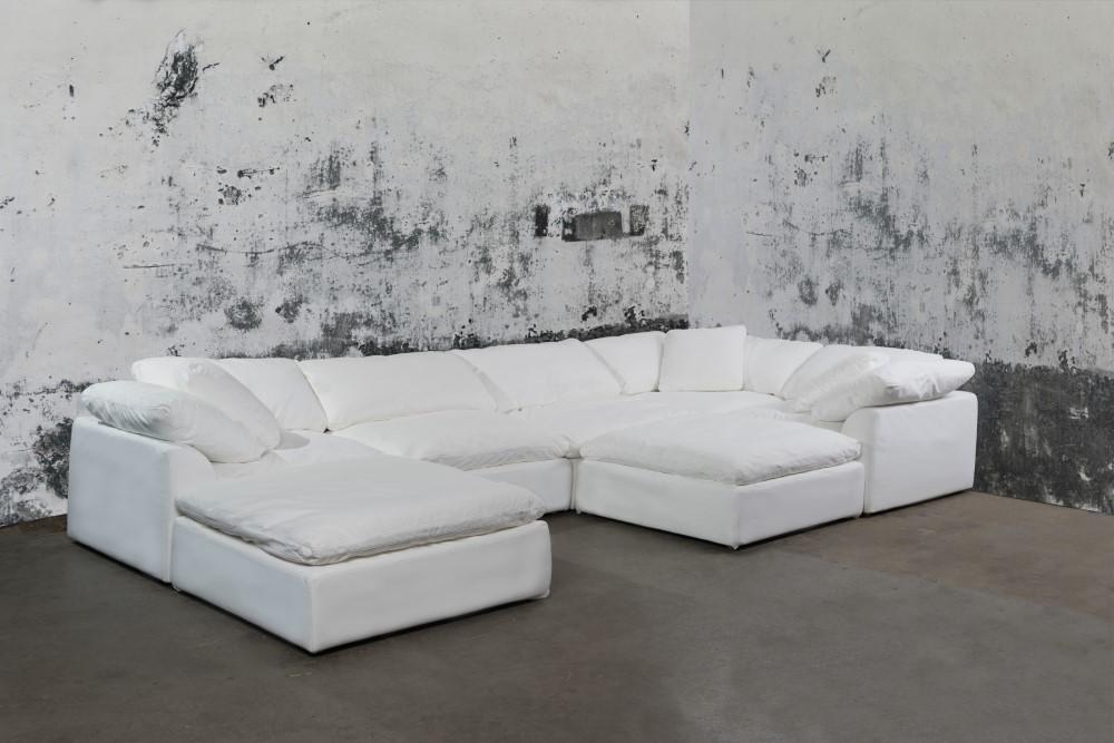 Sunset Trading - Contemporary Puff Collection 7PC Modular U-Shaped Pit Sectional Sofa White - SU-1458-81-3C-2A-2O veiw 1