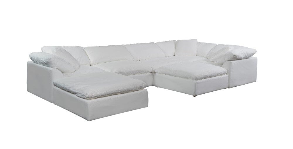 Sunset Trading - Contemporary Puff Collection 7PC Modular U-Shaped Pit Sectional Sofa White - SU-1458-81-3C-2A-2O veiw 2