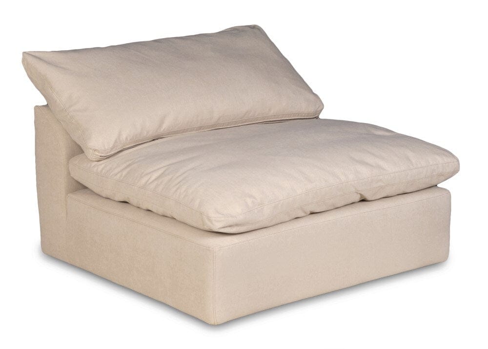 Sunset Trading - Contemporary Puff Collection 44in Square Slipcovered Armless Chair Tan/Beige - SU-145837-391084 veiw 1