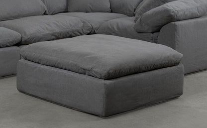 Sunset Trading - Contemporary Puff Collection 44in Square Slipcovered Sectional Modular Ottoman Gray  - SU-145830-391094 veiw 3