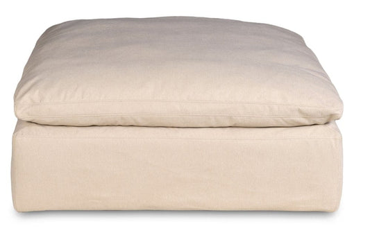 Sunset Trading - Contemporary Puff Collection 44in Square Slipcovered Sectional Modular Ottoman Tan/Beige - SU-145830-391084 veiw 1