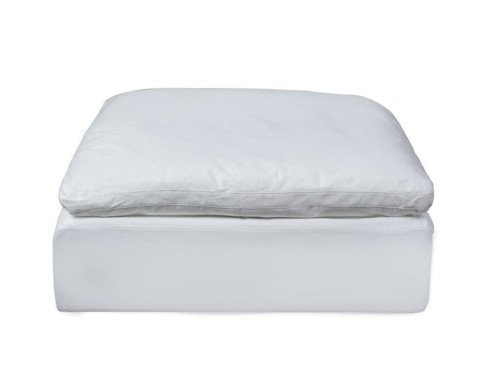 Sunset Trading - Contemporary Puff Collection 44in Square Slipcovered Sectional Modular Ottoman White - SU-145830-391081 veiw 1