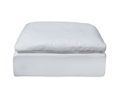 Sunset Trading - Contemporary Puff Collection 44in Square Slipcovered Sectional Modular Ottoman White - SU-145830-391081 veiw 1