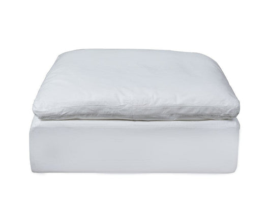 Sunset Trading - Contemporary Puff Collection 44in Square Slipcovered Sectional Modular Ottoman White - SU-145830-391081 veiw 1