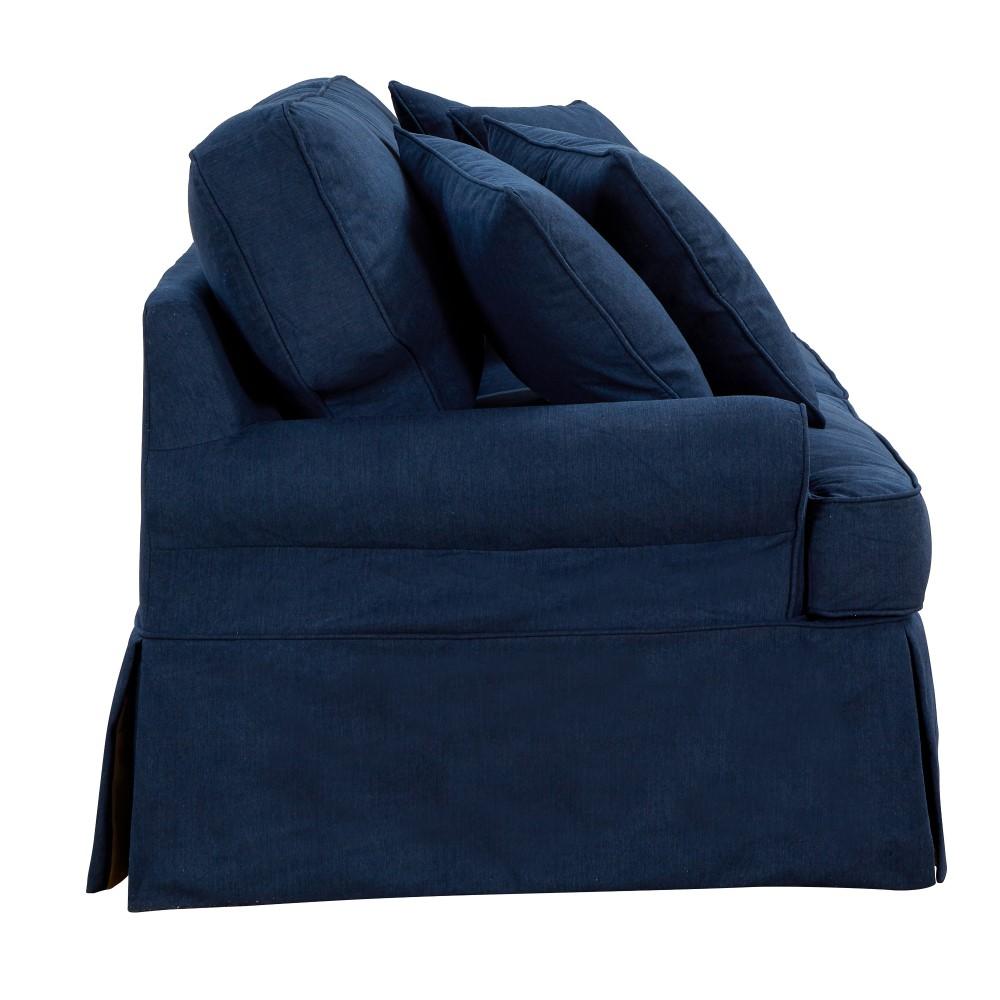 Sunset Trading - Horizon 4 Piece Slipcovered Living Room Set - Washable Moisture and Stain Resistant Navy Blue Performance Fabric - SU-1176-49-4P veiw 6