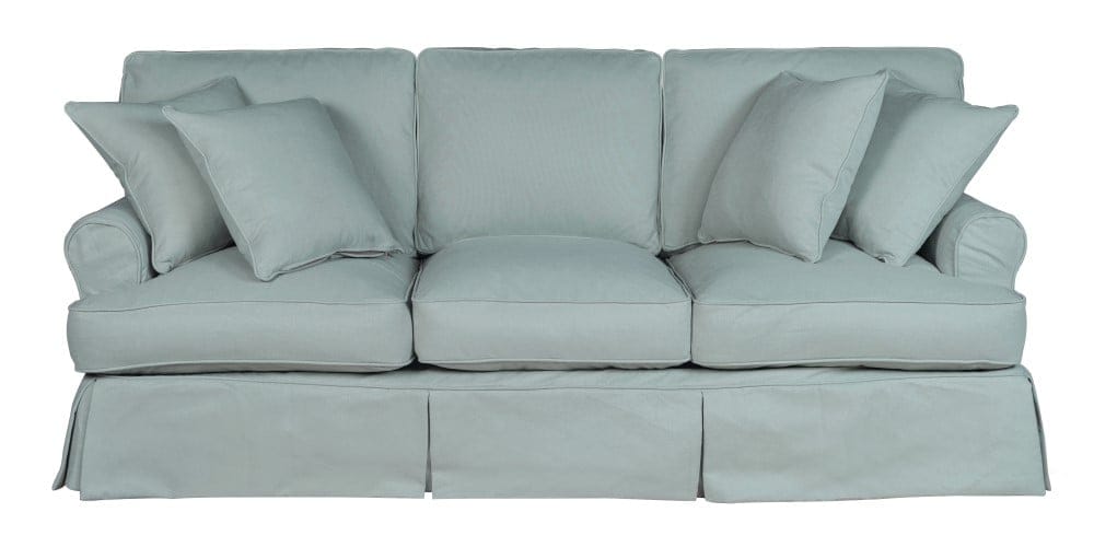 Sunset Trading - Horizon 4 Piece Slipcovered Living Room Set - Washable Moisture and Stain Resistant Ocean Blue Performance Fabric - SU-1176-43-4P veiw 3