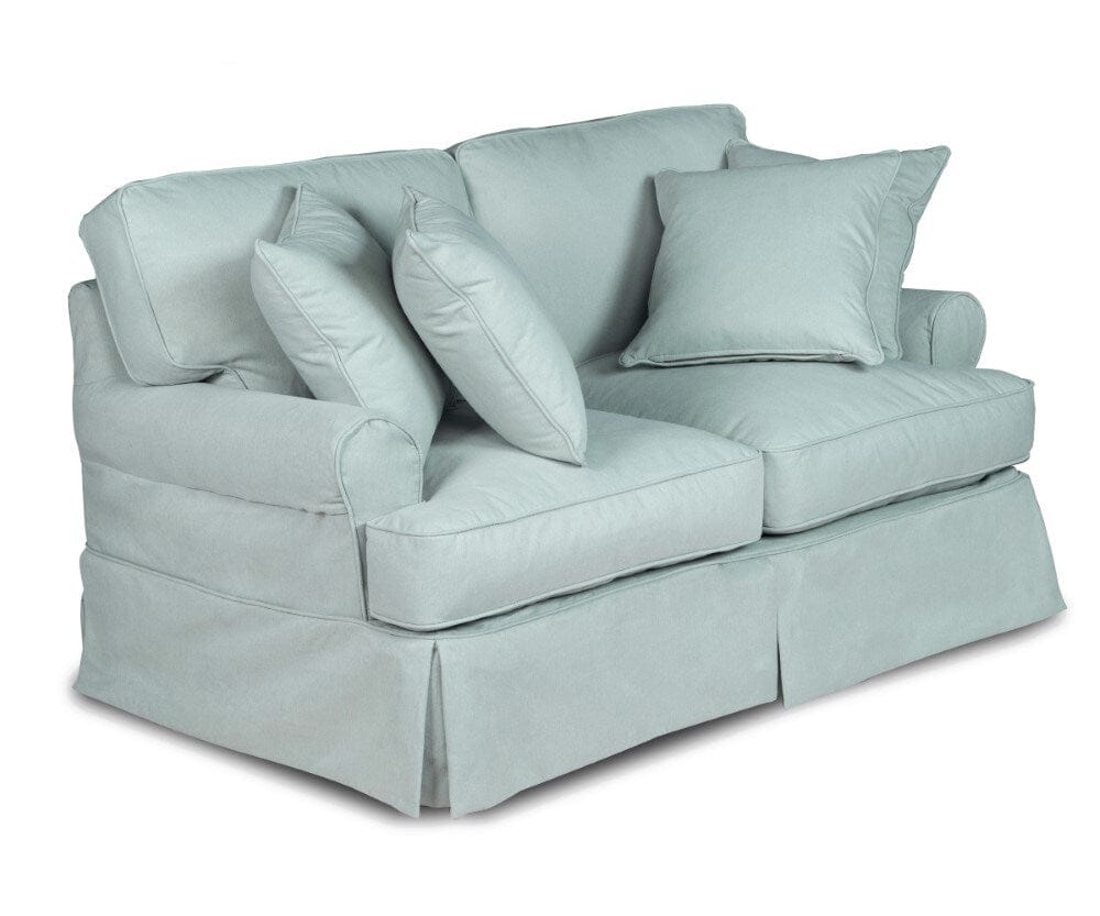 Sunset Trading - Horizon 4 Piece Slipcovered Living Room Set - Washable Moisture and Stain Resistant Ocean Blue Performance Fabric - SU-1176-43-4P veiw 5