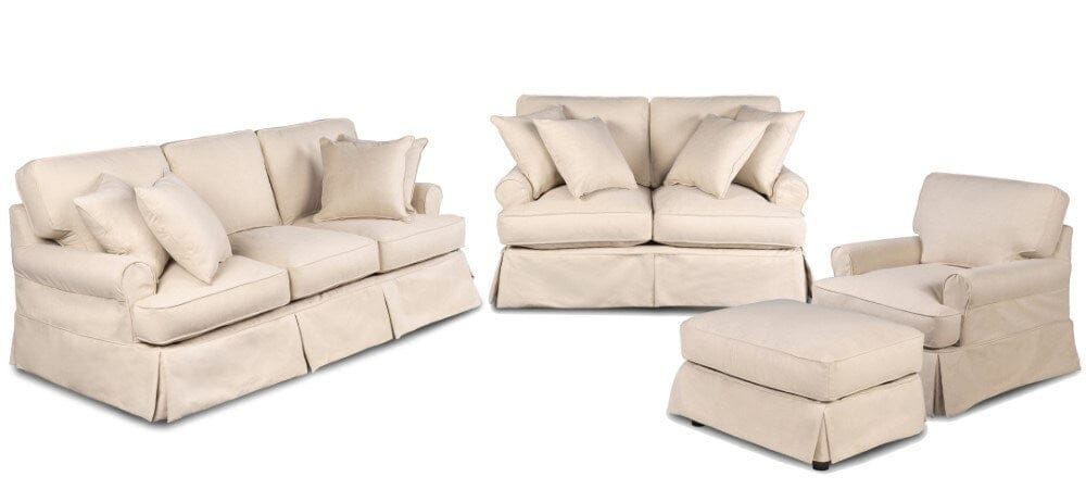 Sunset Trading - Horizon 4 Piece Slipcovered Living Room Set - Washable Moisture and Stain Resistant Tan Performance Fabric - SU-1176-84-4P veiw 1